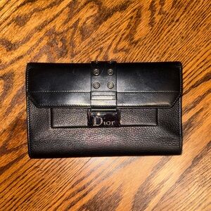 Christian Dior Street Chic Wallet Black Leather